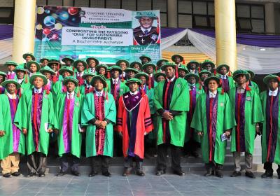 Members of Covenant University Senate with the 26th Inaugural Lecturer, Professor Emeka Iweala