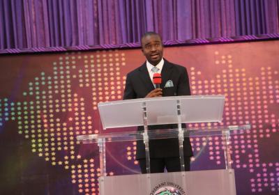 Resident Pastor Faith Tabernacle Ota Pastor David Oyedepo Jnr. Giving The Charge