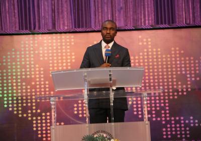 Resident Pastor Faith Tabernaclesecretary Board Of Regents Covenant University Pastor David Oyedepo Jnr Giving The Welcome Charge