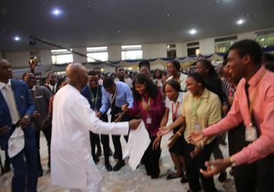 Chancellor Dr. David O. Oyedepo Leading Covenant University Students In A Dance