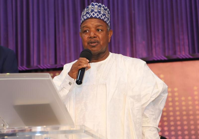 Governor of Kebbi State, Senator Abubakar Atiku Bagudu, making his goodwill message