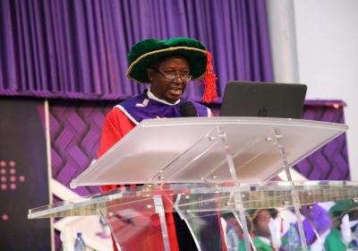 Covenants 29th Inaugural Lecturer Professor Ailemen O. Ikpefan Delivering The Lecture