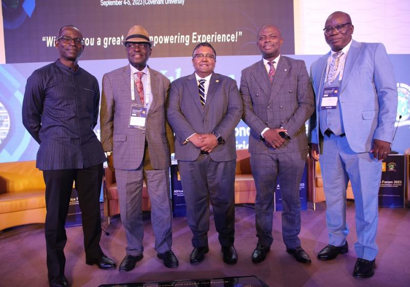 L-R: Founder and President of Ashesi University, Ghana, Dr Patrick Awuah; Former Executive Secretary, Nigerian Universities, Professor Peter Okubukola; Dr Ashwin Fernandes, Executive Director- Africa, Middle East and South Asia, QS Quacquarelli Symonds, U