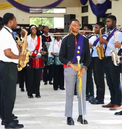 Members of the CU Band, providing music during the programme