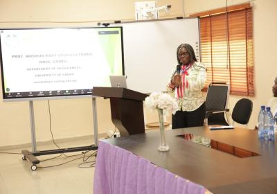 Keynote Speaker At The Conference For Day 1 Professor Abiodun Mary Odukoya Making Her Presentation 