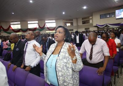 A Cross Section Of Faculty And Staff At The Chapel Service