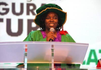 Dr. Mrs Rotimi Reading The Citation Of The Inaugural Speaker
