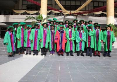 Covenant University Senate Members With The 32nd Inaugural Lecturer Professor Roland E. Worlu In A Group Photograph After The Lecture