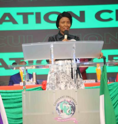 Pro Chancellor Landmark University. Pastor Mrs Faith Oyedepo Making Her Remarks
