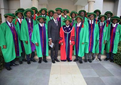 Members Of The University Senate With The Representative Of The Chancellor Pastor Adeniyi Beecroft And The Covenant Universitys 33rd Inaugural Lecturer After The Lecture